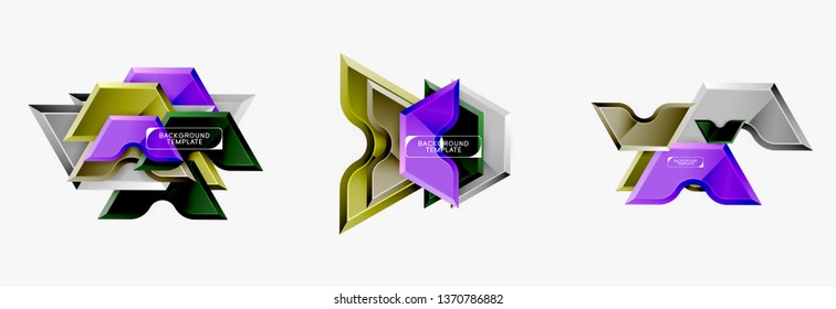 Formas geométricas modernas de fondo abstracto o elemento de logotipo. Diseño de color dinámico. Ilustración del vector