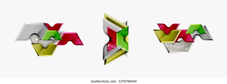 Modern geometric shapes abstract background or logo element. Dynamic color design. Vector illustration