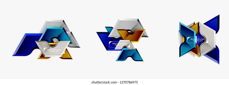Formas geométricas modernas de fondo abstracto o elemento de logotipo. Diseño de color dinámico. Ilustración del vector