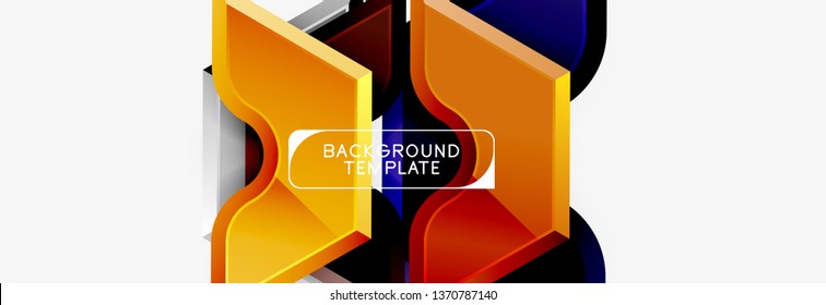 Modern geometric shapes abstract background or logo element. Dynamic color design. Vector illustration