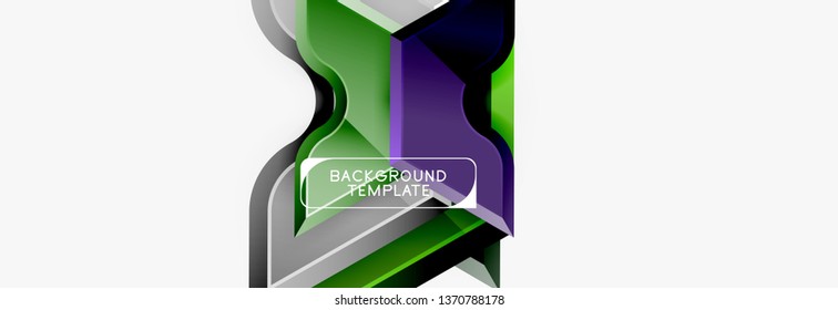 Modern geometric shapes abstract background or logo element. Dynamic color design. Vector illustration
