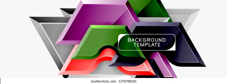 Modern geometric shapes abstract background or logo element. Dynamic color design. Vector illustration