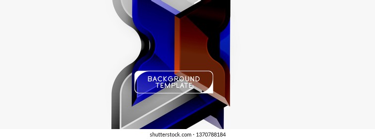 Modern geometric shapes abstract background or logo element. Dynamic color design. Vector illustration