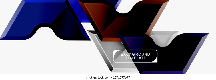 Modern geometric shapes abstract background or logo element. Dynamic color design. Vector illustration