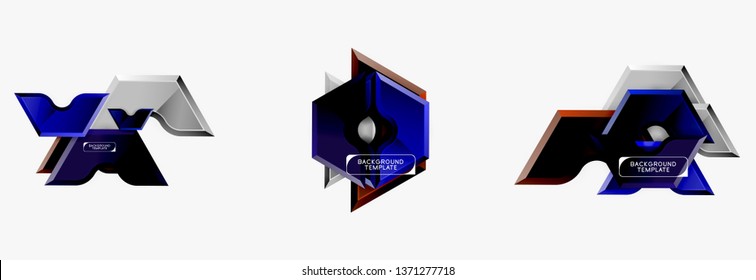 Formas geométricas modernas de fondo abstracto o elemento de logotipo. Diseño de color dinámico. Ilustración del vector