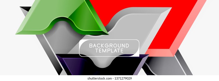 Formas geométricas modernas abstrato fundo ou elemento de logotipo. Design dinâmico de cores. Ilustração vetorial