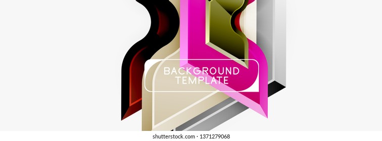 Modern geometric shapes abstract background or logo element. Dynamic color design. Vector illustration