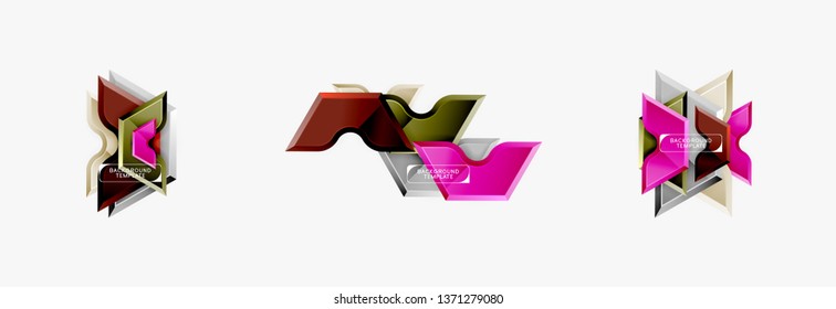 Modern geometric shapes abstract background or logo element. Dynamic color design. Vector illustration