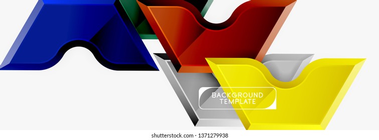 Modern geometric shapes abstract background or logo element. Dynamic color design. Vector illustration