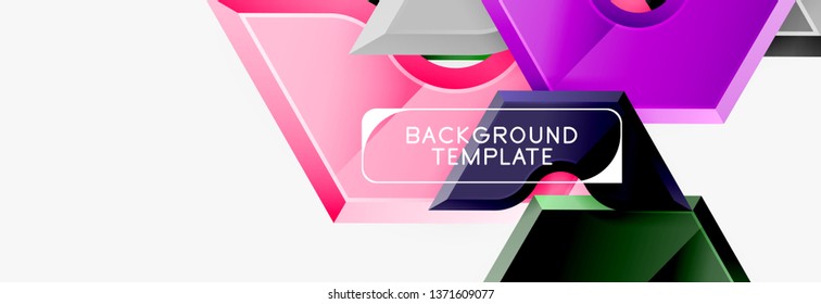 Modern geometric shapes abstract background or logo element. Dynamic color design. Vector illustration