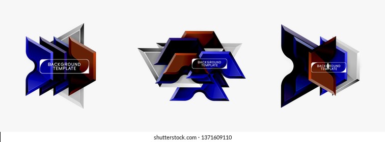 Modern geometric shapes abstract background or logo element. Dynamic color design. Vector illustration