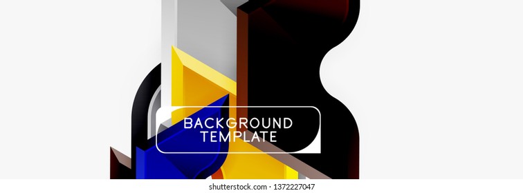Modern geometric shapes abstract background or logo element. Dynamic color design. Vector illustration