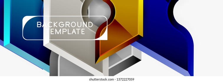 Modern geometric shapes abstract background or logo element. Dynamic color design. Vector illustration
