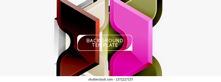 Modern geometric shapes abstract background or logo element. Dynamic color design. Vector illustration
