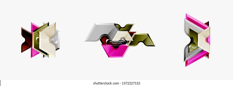 Formas geométricas modernas de fondo abstracto o elemento de logotipo. Diseño de color dinámico. Ilustración del vector