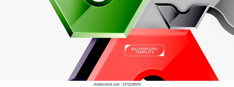 Modern geometric shapes abstract background or logo element. Dynamic color design. Vector illustration