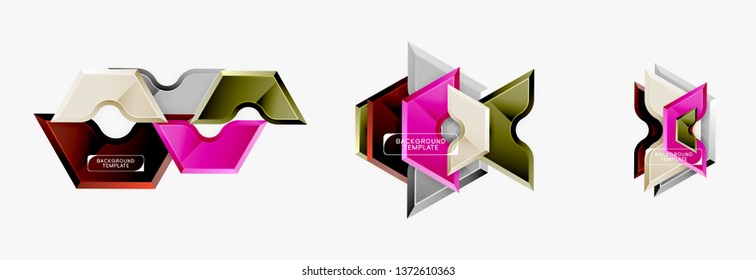 Moderne geometrische Formen abstrakter Hintergrund oder Logo-Element. Dynamisches Farbdesign. Vektorgrafik