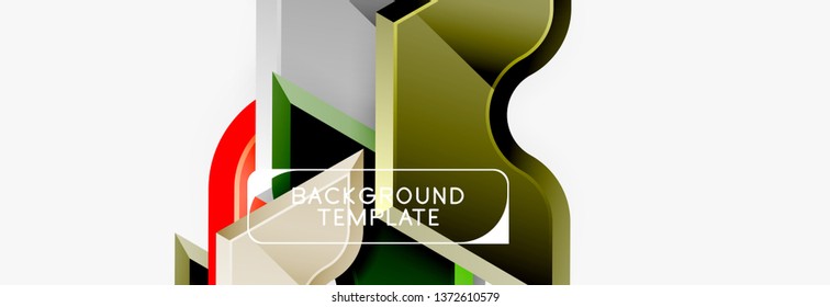 Modern geometric shapes abstract background or logo element. Dynamic color design. Vector illustration