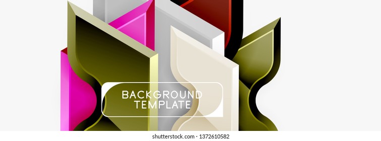 Modern geometric shapes abstract background or logo element. Dynamic color design. Vector illustration