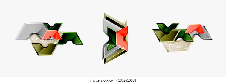 Modern geometric shapes abstract background or logo element. Dynamic color design. Vector illustration