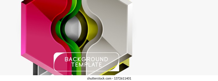 Modern geometric shapes abstract background or logo element. Dynamic color design. Vector illustration