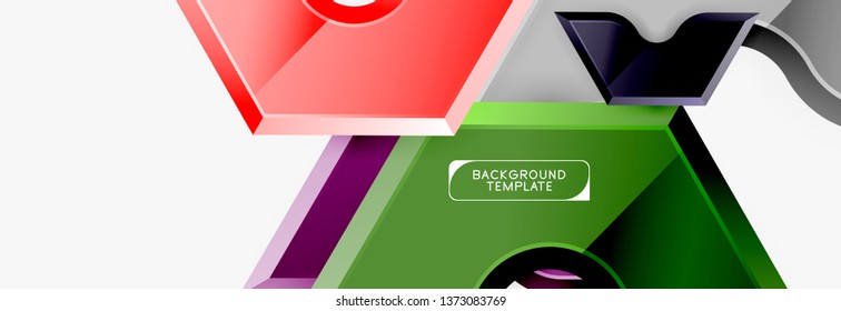 Modern geometric shapes abstract background or logo element. Dynamic color design. Vector illustration