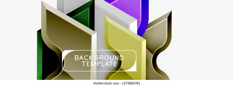 Modern geometric shapes abstract background or logo element. Dynamic color design. Vector illustration