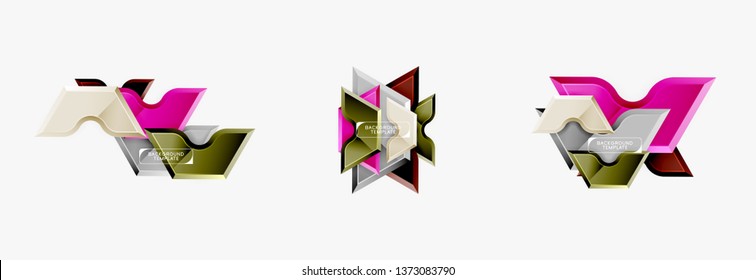 Modern geometric shapes abstract background or logo element. Dynamic color design. Vector illustration