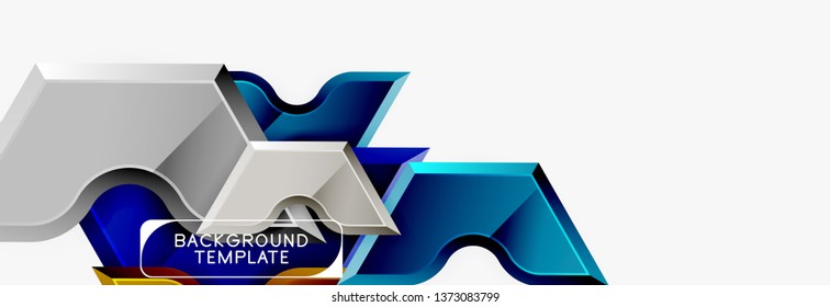Formas geométricas modernas de fondo abstracto o elemento de logotipo. Diseño de color dinámico. Ilustración del vector