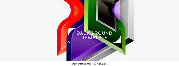 Modern geometric shapes abstract background or logo element. Dynamic color design. Vector illustration