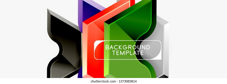 Modern geometric shapes abstract background or logo element. Dynamic color design. Vector illustration