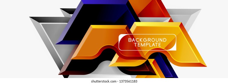 Modern geometric shapes abstract background or logo element. Dynamic color design. Vector illustration