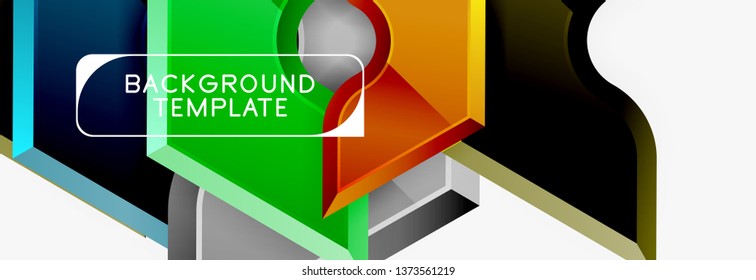 Modern geometric shapes abstract background or logo element. Dynamic color design. Vector illustration