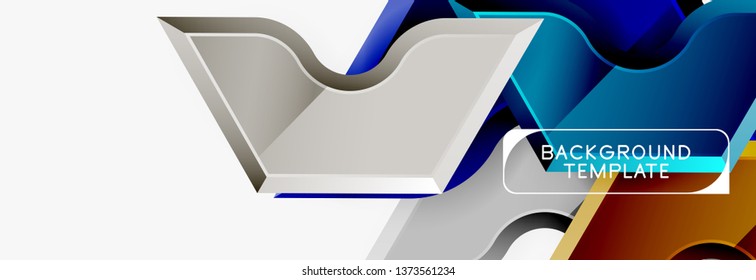 Formas geométricas modernas de fondo abstracto o elemento de logotipo. Diseño de color dinámico. Ilustración del vector