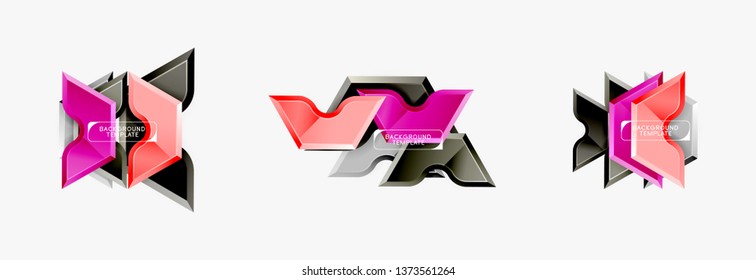 Modern geometric shapes abstract background or logo element. Dynamic color design. Vector illustration