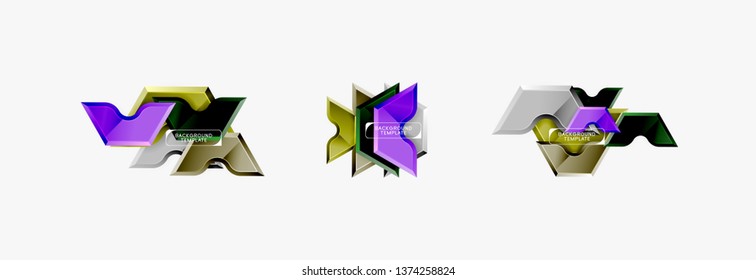 Formas geométricas modernas de fondo abstracto o elemento de logotipo. Diseño de color dinámico. Ilustración del vector