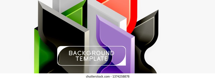 Modern geometric shapes abstract background or logo element. Dynamic color design. Vector illustration