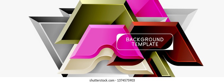 Modern geometric shapes abstract background or logo element. Dynamic color design. Vector illustration