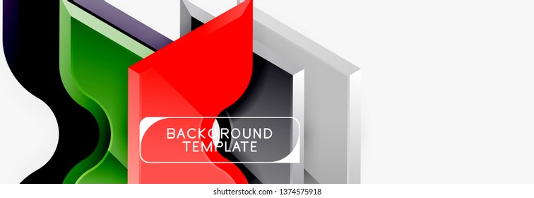 Modern geometric shapes abstract background or logo element. Dynamic color design. Vector illustration