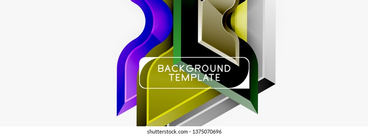 Modern geometric shapes abstract background or logo element. Dynamic color design. Vector illustration