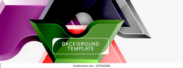 Modern geometric shapes abstract background or logo element. Dynamic color design. Vector illustration
