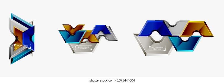 Modern geometric shapes abstract background or logo element. Dynamic color design. Vector illustration