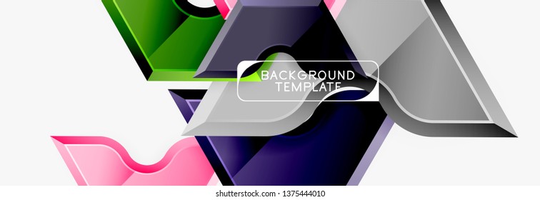 Modern geometric shapes abstract background or logo element. Dynamic color design. Vector illustration