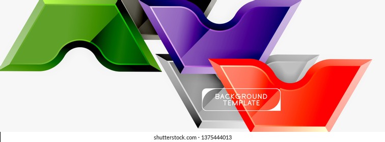 Modern geometric shapes abstract background or logo element. Dynamic color design. Vector illustration