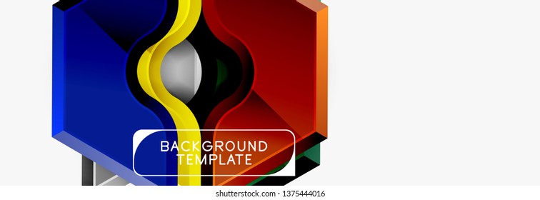 Modern geometric shapes abstract background or logo element. Dynamic color design. Vector illustration
