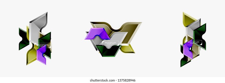 Formas geométricas modernas de fondo abstracto o elemento de logotipo. Diseño de color dinámico. Ilustración del vector