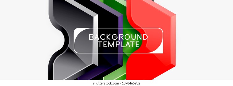 Modern geometric shapes abstract background or logo element. Dynamic color design. Vector illustration