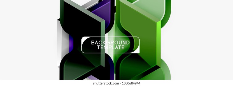 Formas geométricas modernas de fondo abstracto o elemento de logotipo. Diseño de color dinámico. Ilustración del vector