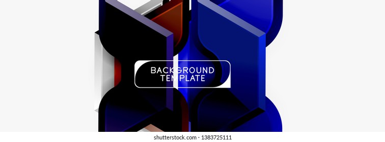 Modern geometric shapes abstract background or logo element. Dynamic color design. Vector illustration