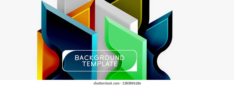 Modern geometric shapes abstract background or logo element. Dynamic color design. Vector illustration